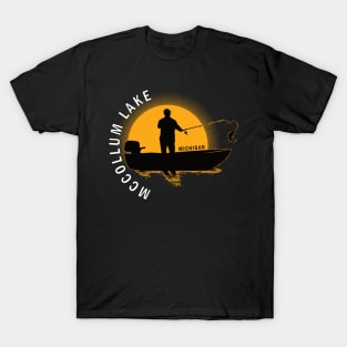 McCollum Lake Fishing Michigan Sunrise T-Shirt